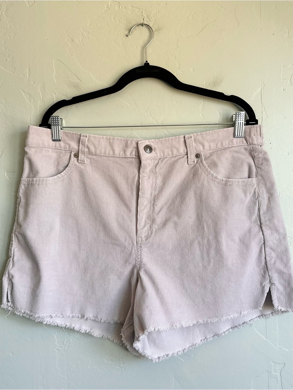 aerie Women’s Light Gray Corduroy Frayed Hem Shorts Size XL EUC Beachy Summer